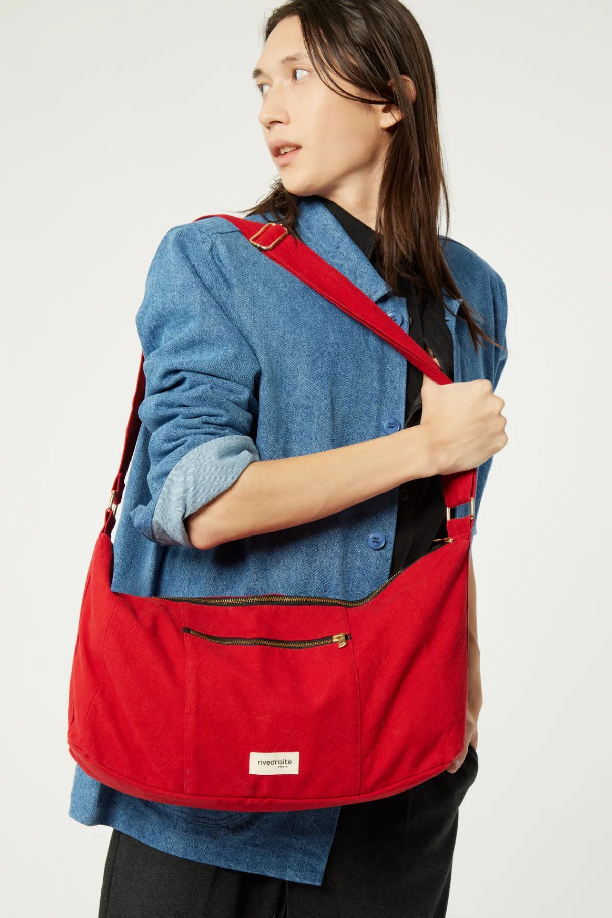 Shop Rivedroite Paris CharlotlesacCrossbody CotonrecycléRougeVibrant